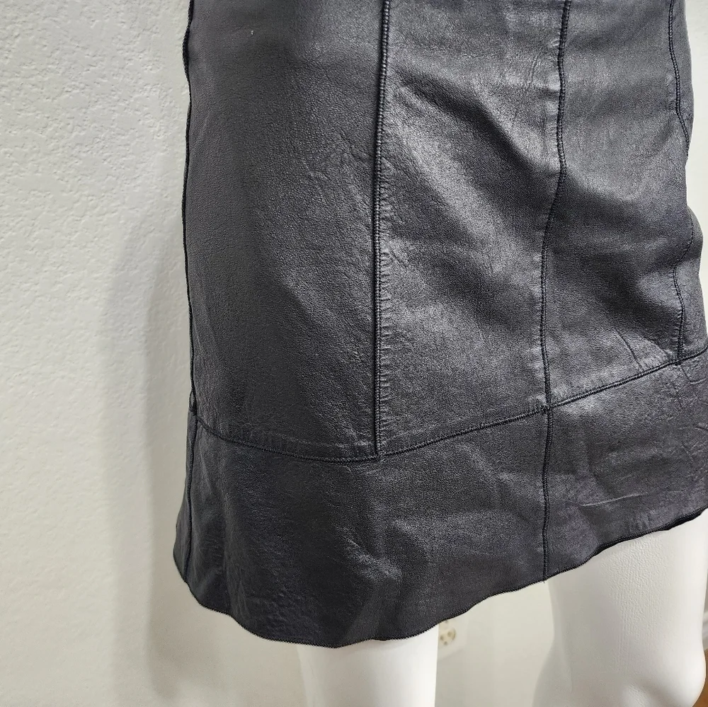 Bebe Leather Streetwear Black Mini Skirt Size 8